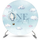 Lofaris Round Blue Cloud Hot Air Balloon Onederful Backdrop